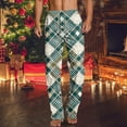 thumbnail image 2 of YLSDY Men’s Soft Woven Cotton Pajama Pants, Casual Printed Comfy Elastic Waist Long Pajama Bottoms with Pockets Army Green M, 2 of 5