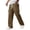 Brown, variant on Men's Cargo Pants Relaxed Waffle with Utility Pockets and Drawstring Elastic Waist for Outdoor Daily Wear,Khaki(L)