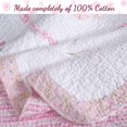 thumbnail image 5 of Cozy Line Home Fashions Ensemble de Literie Réversible en Coton Patchwork Véritable avec Assiette de Marguerite Rose, Couvre-Lit, Couvre-Lit (Daisy Field, Simple - 2 Pcs), 5 of 5