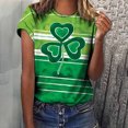 thumbnail image 2 of Tops a la moda para mujer, divertidas camisetas blancas holgadas informales con estampado del Día de San Patricio, camiseta con estampado de blusa Pompotops hfajkhk127384, 2 of 9