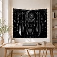 thumbnail image 5 of Crescent Moon with Beaded Charms and Stars, Dreamy Boho Style for Astrology Fans, Celestial Wall Decor Housewarming Gift, Tapestry Wall Hanging for Bedroom and Dorm, 5 of 7