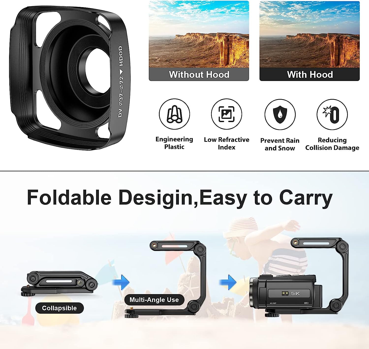 5K Video Camera Camcorder 48MP UHD Wifi IR Night Vision Vlogging Camera for YouTube with 32GB SD Card,16X Digital Zoom Touch Screen with External Microphone,2 Batteries