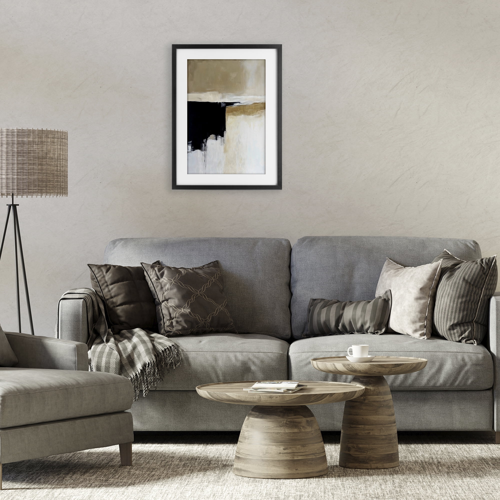 Stupell Industries Desert Shades Muted Neutrals Black Framed Print Under Glass, design by Gina Kelly
