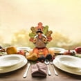 thumbnail image 5 of CNKOO Hand-Painted Thanksgiving Halloween Turkey Pumpkin Table Decoration  Resin Table Turkey Pumpkin Centerpiece Table Decoration with Artificial Maple Leaves for Thanksgiving Party, 5 of 5