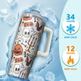 thumbnail image 4 of Halloween Skeleton Pumpkin 30 Oz Tumbler with Handle and Straw, Cute Spooky Cup, Holiday Coffee Gift Mug, 4 of 5