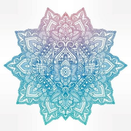 Beautiful Bohemian Floral Mandala Ornament. Folk Henna Tattoo Art. Indian Paisley. Hand Drawn