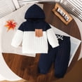 thumbnail image 4 of ATOGUTA Boys' Clothing Sets Ribbed Long Sleeve Hooded Sweatshirt Drawstring Jogger Pants 2 Piece Casual Tracksuit, 4 of 4