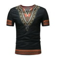 thumbnail image 1 of Birdeem T-Shirt à Manches Courtes Col en V Imprimé Style Ethnique Décontracté pour Hommes, 1 of 1