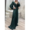 thumbnail image 4 of Vestido de noche para mujer, elegante vestido de novia plisado de satén de seda para otoño e invierno, vestido largo, 4 of 6