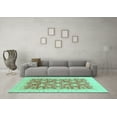 thumbnail image 3 of Ahgly Company Machine Washable Indoor Rectangle Oriental Turquoise Blue Modern Area Rugs, 3' x 5', 3 of 4
