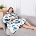 thumbnail image 5 of Oversized Wearable Blanket Hoodie,White Cow Milk Cloud Pattern Sherpa Blanket Hoodie with Super Pockets,Super Warm Fuzzy Pullover for Women & Men, 5 of 6