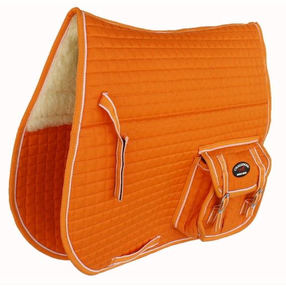 Horse Quilted ENGLISH SADDLE PAD Pockets Half Faux Fur Padded Australian 7274