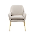 thumbnail image 4 of Contemporary Upholstered Metal Accent Chair - Cream / Gold, 4 of 5