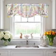 thumbnail image 3 of Happy Easter Tie Up Valances Curtain, Cute Bunny Easter Egg Flower Butterfly Colorful Plaid Adjustable Rod Pocket Short Window Treatment Tie Up Curtains Valances for Kitchen Bathroom 42x18 Inches, 3 of 9