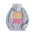 thumbnail image 4 of NinXxx Women's Round Neck Hoodie Seaside Beach Sunset Collection Top Light Gray XXL, 4 of 6