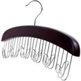 thumbnail image 2 of Tie Rack Belt Rack para guardarropa, organizador colgante de madera para corbatas y cinturones, ganchos de metal Adepaton LKX-1179-1, 2 of 6