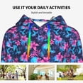thumbnail image 4 of Salouo Blue Skull Flower Pattern Hoodie Sweatshirts for Women, Autumn Pullover Hoodie Workout Sweat Women's Long Sleeve Preppy Sweatshirts-Large, 4 of 7