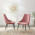 thumbnail image 2 of Side Dining Chair, Set of 2, Velvet, Pink, Modern Contemporary Urban Design, Kitchen Room Cafe Bistro Restaurant Hospitality, 2 of 7