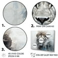 thumbnail image 3 of Designart "Lion'S Royal Presence In Grey And Blue Savannah" Animals Lion Floater Framed Wall Art Prints, 3 of 5