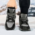 thumbnail image 5 of WhouRiu Big Boy Outdoor Sneakers Winter Lined Thermal Ankle Boots Kids Warm Insulated Athletic Walking Sneakers Black Big Kids7.5, 5 of 8