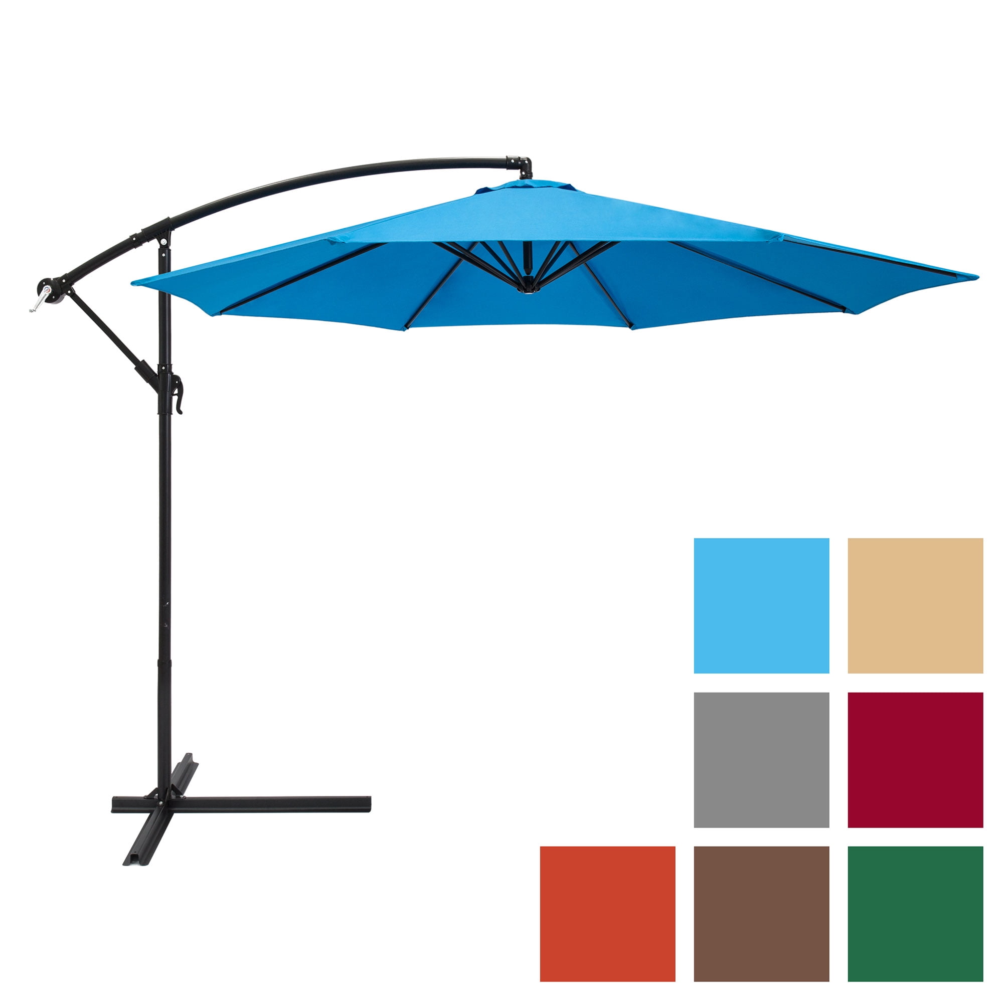 best choice products 10ft offset hanging outdoor market patio umbrella