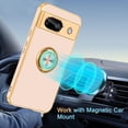 thumbnail image 6 of for Pixel 8a Case[with 360° Ring Holder][Support Magnetic Car Mount]Cute Kickstand Slim Women Girls Nonslip Hard PC Soft TPU Rugged Bumper Protective Case for Google Pixel 8a,6.1"2024,Rose Gold, 6 of 14