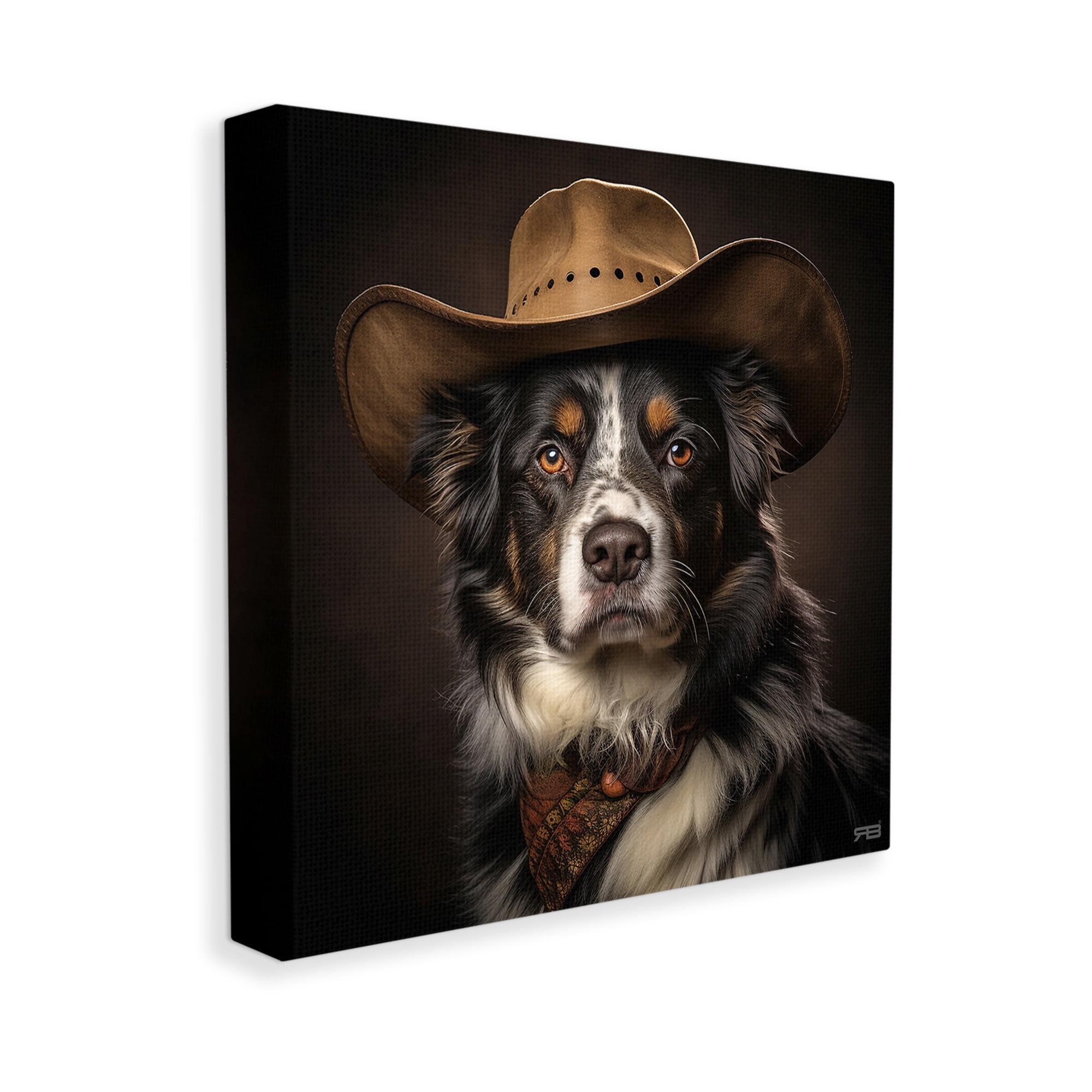 Stupell Industries Cowboy Sheriff Dog Animals & Insects Painting Gallery Wrapped Canvas Art Print Wall Art, 30 x 30