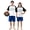 Blue, variant on LuLiaMenton Matching Couples Christmas Pajamas Tropical Palm Green Plaid Short Sleeve Shorts Set