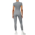 thumbnail image 6 of Aofany Workout Sets for Women 2 Piece Tracksuit Set Athletic Yoga Outfits Stretchy Yoga Workout Set Comfortable Gym Leggings And Short Sleeve Top Set, 6 of 6