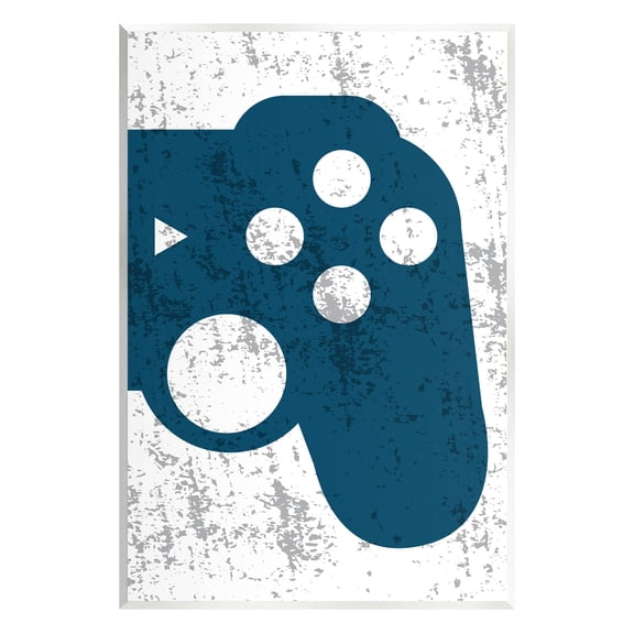 Stupell Industries Blue Gaming Controller Shape Graphic Art Unframed Art Print Wall Art, Design by Kim Allen