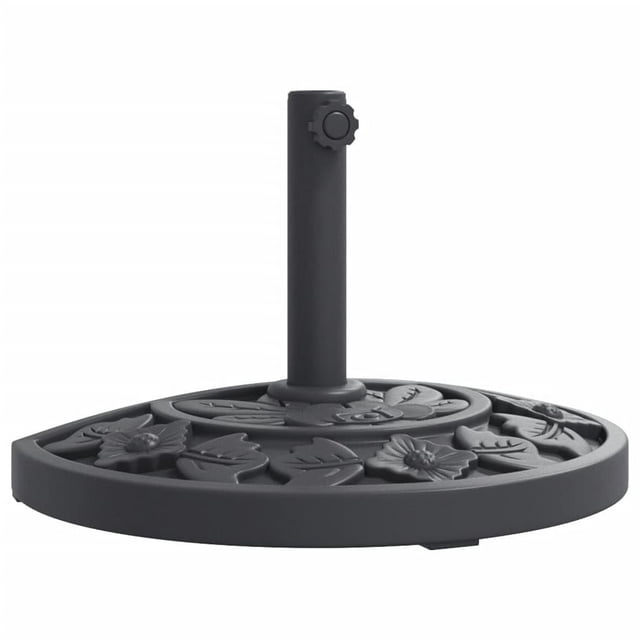Base de sombrilla VidaXL semicircular de plástico negro y hormigón