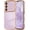 Light Purple, variant on MYKOMI for Samsung Galaxy S23 Case for Women Girls, Cute Wave Frame Curly Shape with Love Heart Raised Camera Protection Cover Luxury Plating Shockproof Phone Case for Galaxy S23 5G