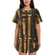 thumbnail image 1 of Fotbe Ancient Egyptian Hieroglyph Conjunto de Pijama Estampado para Mujer, 2 Piezas, Ropa de Dormir con Camiseta de Manga Corta y Shorts Suaves-X-Large, 1 of 6