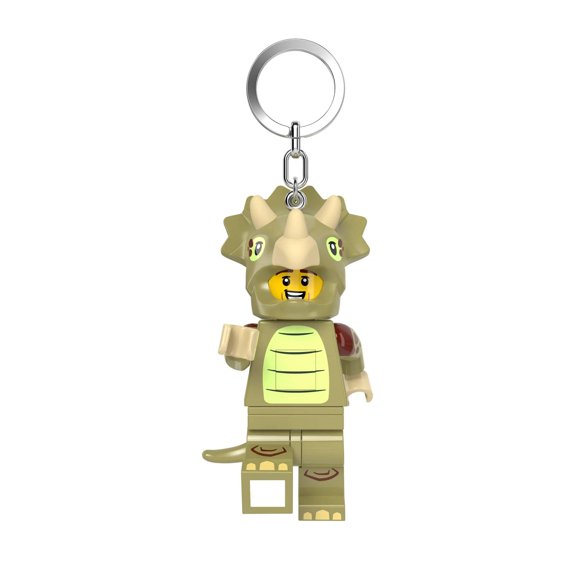 LEGO Minifigures Large 3 Inch Tall Figure Keychain Light - Triceratops Costume Fan (KE238H)