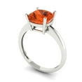 thumbnail image 2 of Clara Pucci 14K White Gold 2.5ct Red Solitaire Ring for Women, 2 of 7