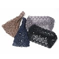 thumbnail image 5 of Boho-Chic Crystal & Pearl Embellished Wide Headbands Plum Blossom Hollow Elegant Floral Beaded Lace Head Coverings for Women, 5 of 8