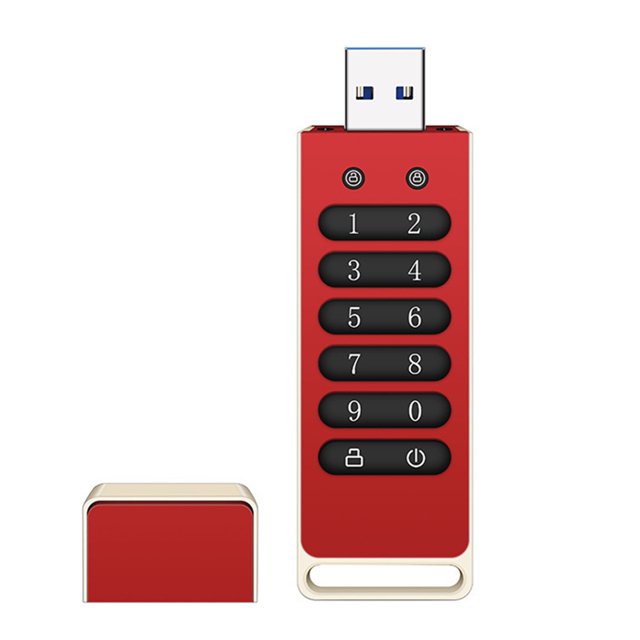 Unidad flash USB Unidad USB cifrada Unidad flash USB segura 64 GB AES256-bit USB 3.0 Hardware Contraseña Memory Stick Bloqueo automático para protección personal Carcasa de aleación de alumin