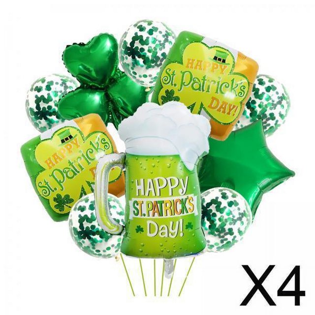 Globos,St. Globos del Día de San Patricio Decoraciones para fiestas,Globos de película de aluminio Adornos para fotos,Globos de diferentes tamaños para niños y adultos,Confeti Globos