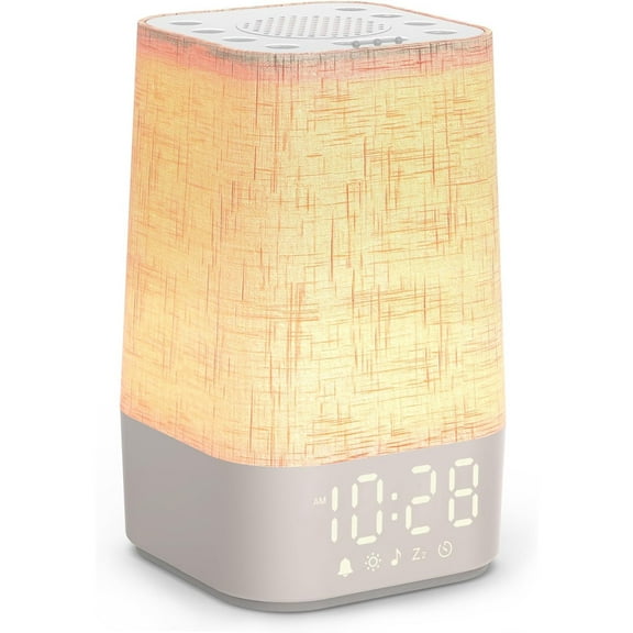Sound Machine White Noise Machine with 30 Soothing Sounds, Sleep Timer, Dimmable Bedside Lamp Night Light Clock, Sunrise Alarm Clock Wake Up Light for Bedrooms, Baby, Kids, Adults, Heavy Sleepers