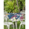 thumbnail image 3 of Outdoor Tablecloth with Umbrella Hole for Patio/Picnic/Party/Camping, Children's Day Waterproof Table Cloth Round Cover Washable, Cartoon Colorful Polka Dot Flowers Leaf Plaid (Dia 54"), 3 of 8