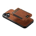 thumbnail image 2 of ELEHOLD for iPhone 16 Case, Compatible with Mag Safe Accessory, 2 in 1 Detachable Magnetic Card Holder Faux Lychee Pattern Leather Kickstand Wallet Case for iPhone 16,Khaki, 2 of 7