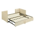 thumbnail image 4 of Twin Size Upholstered Daybed with Pop Up Trundle, Beige, 4 of 10