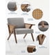 thumbnail image 2 of Yeshouse Sillón tapizado de estilo moderno de mediados de siglo con patas de madera firme y tela de lino para sala de estar, dormitorio y oficina, 2 of 7