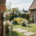 thumbnail image 6 of 3 Way Brass Garden Hose Splitter 3/4" Thread Heavy Duty Outdoor Faucet Adapter With Shut Off 3 Water Tap Connector For Yard And RV Outdoor Kitchen Faucet Wall Mount Laundry Faucet Handle Replacement, 6 of 7