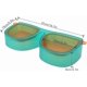 thumbnail image 4 of Pet Food Bowl, Pet Food and Water Dishes Cute Glasses Shape Large Capacity Mess Proof Portable Cat Dog Dual Bowl for Indoor Travel, 4 of 4