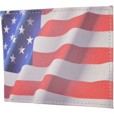 Vintage Look Leather American Flag Wallet For Men | Distressed Western Style