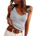 thumbnail image 1 of Lenpel Débardeurs pour Femmes Mode Été Décontracté Col Rond Sans Manches Chandails en Tricot Côtelé Chandails Légers Gilets, 1 of 7