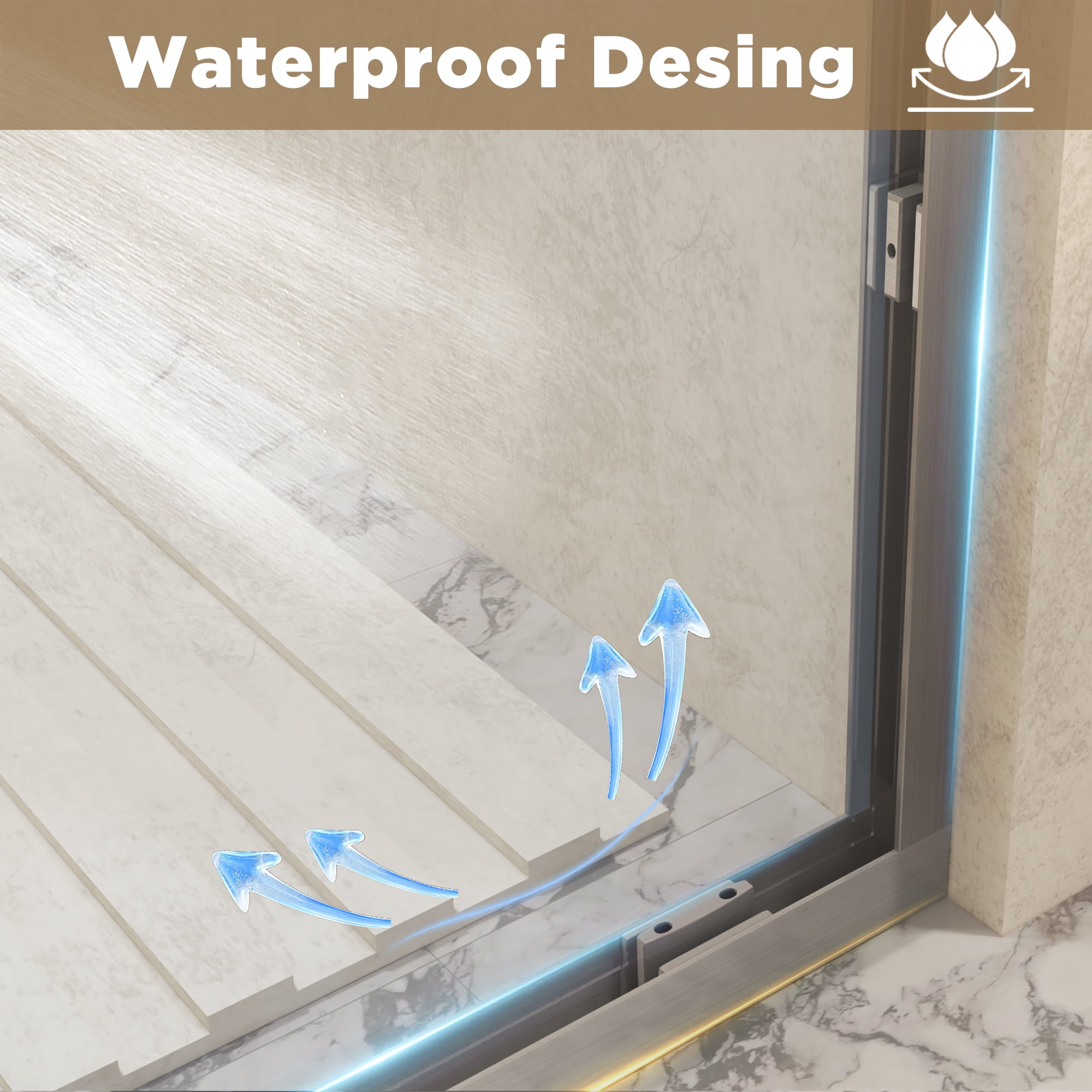 TrumanPick Double Sliding Door 56-60 "W x 60"H, Shower Door with 1/4'' (6 mm) Easy Clean Tempered Glass, Brushed Nickel