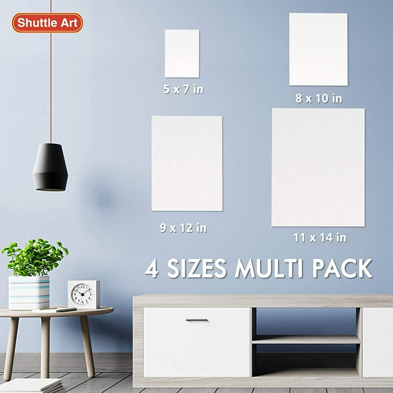 Glokers Canvas Boards for Painting, 24 Blank Canvases in 4 Different Sizes  (11x14, 9x12, 8x10, 5x7) 
