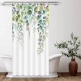 thumbnail image 6 of Stall Green Eucalyptus Shower Curtain Watercolor Teal Plant Leaf Bathroom Shower Curtains Waterproof Fabric Botanical Flower Floral Bath Curtain Decor (36'''' × 72'''', Green), 6 of 6